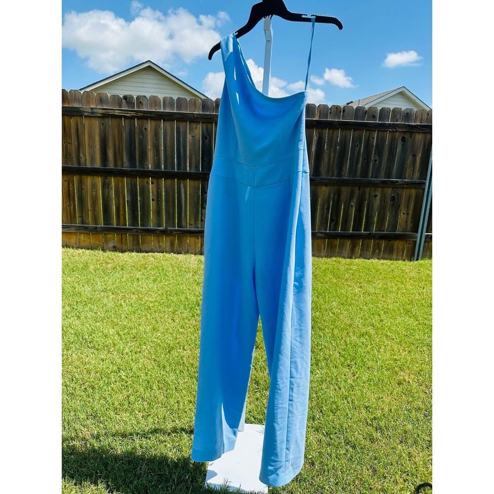 Alex Marie Womens Light Blue Wide Leg One Shoulder Spa Aliza Jumpsuit Size 6 NWT - Picture 3 of 5